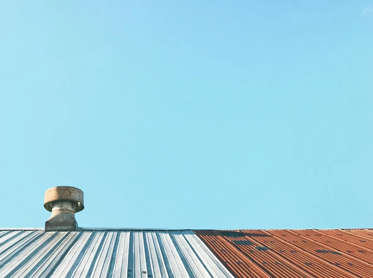 Partial Roof Replacement in Hesperia — a roof vent on a ribbed metal roof